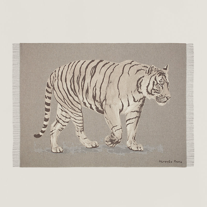La Marche du Tigre blanket - Brown | Hermès USA